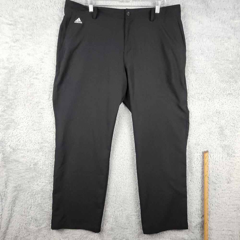 Adidas Climalite Pants Mens 38x30 Black Golf Chino Lightweight Performance Logo